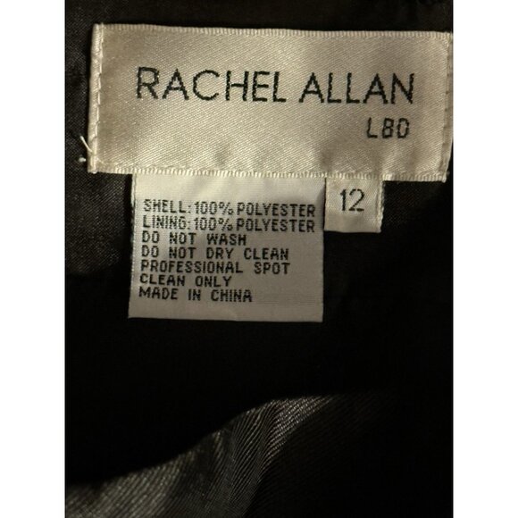 Rachel Allan Formal Little Black Dress SZ 12 HOCO Evening Glam - Picture 3 of 10